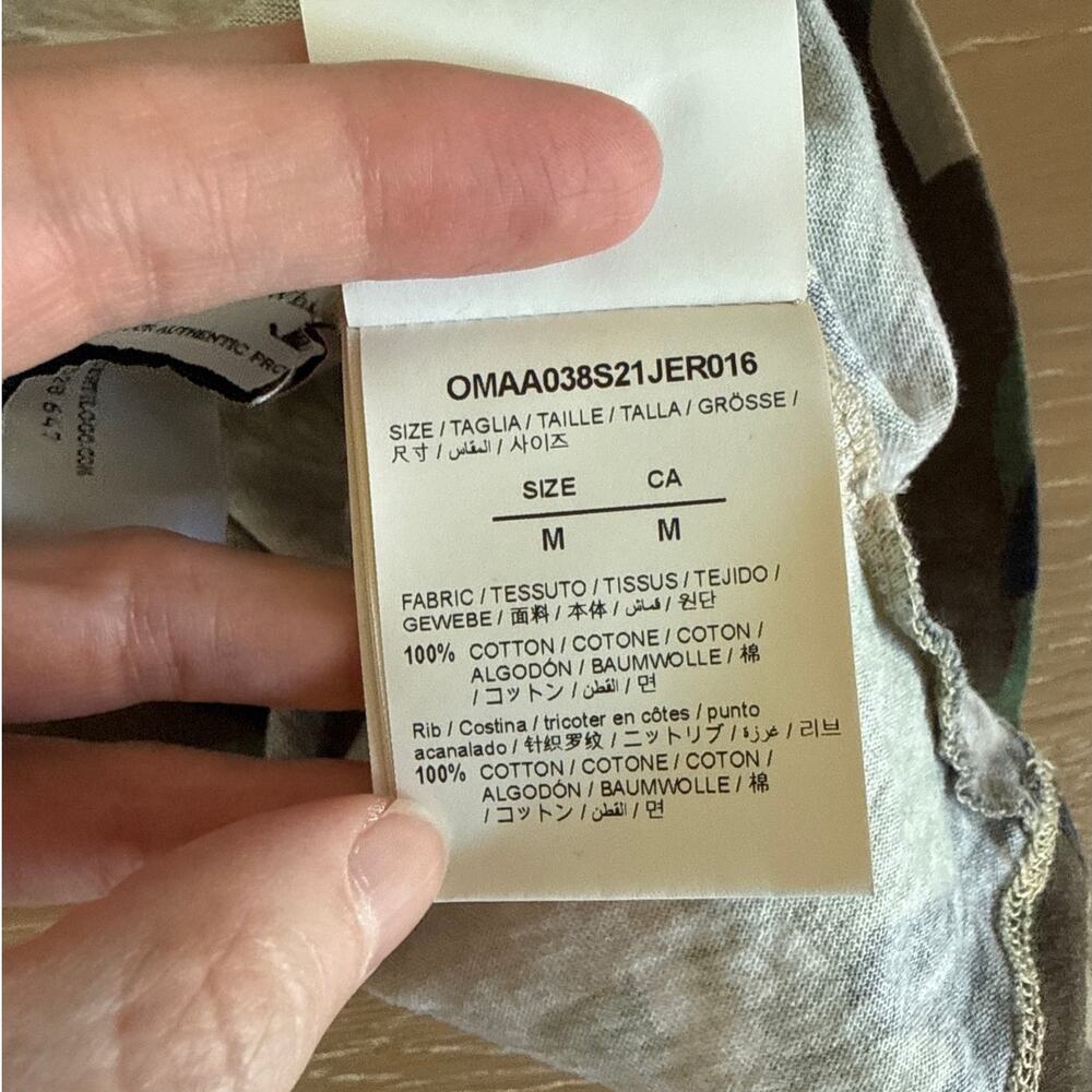 Off White T Shirt Camo Logo Size M Green Brown - Picture 4 of 6